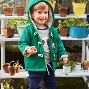 Baby Boden Green Hooded Toggle Jacket